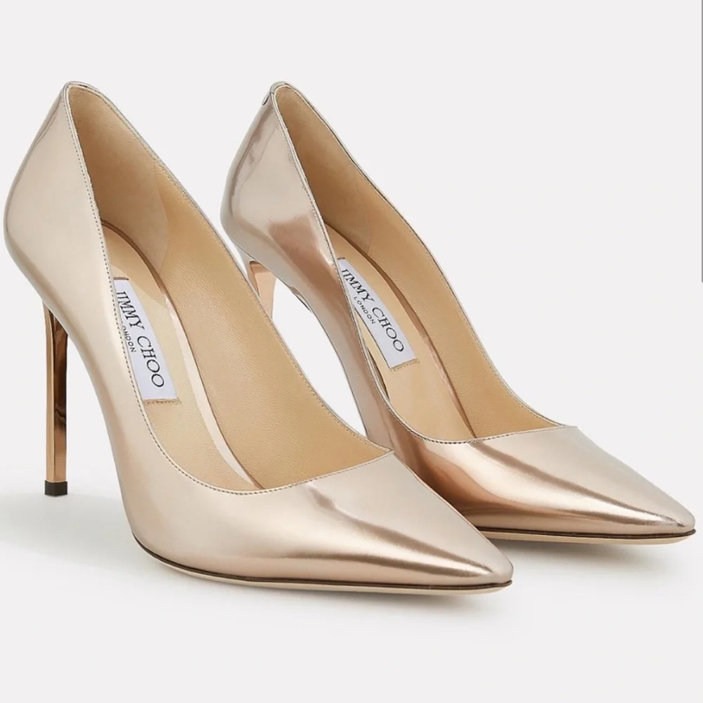 Jimmy Choo Romy Rose Gold Pumps NWOT - Picture 1 of 10